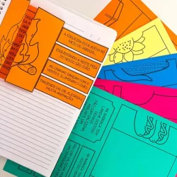 Atividades de leitura com cores vibrantes e desenhos de festa junina para crianças.