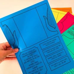 Folha de atividades juninas colorida para crianças.
