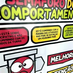Semáforo do Comportamento com cores e mensagens educativas.