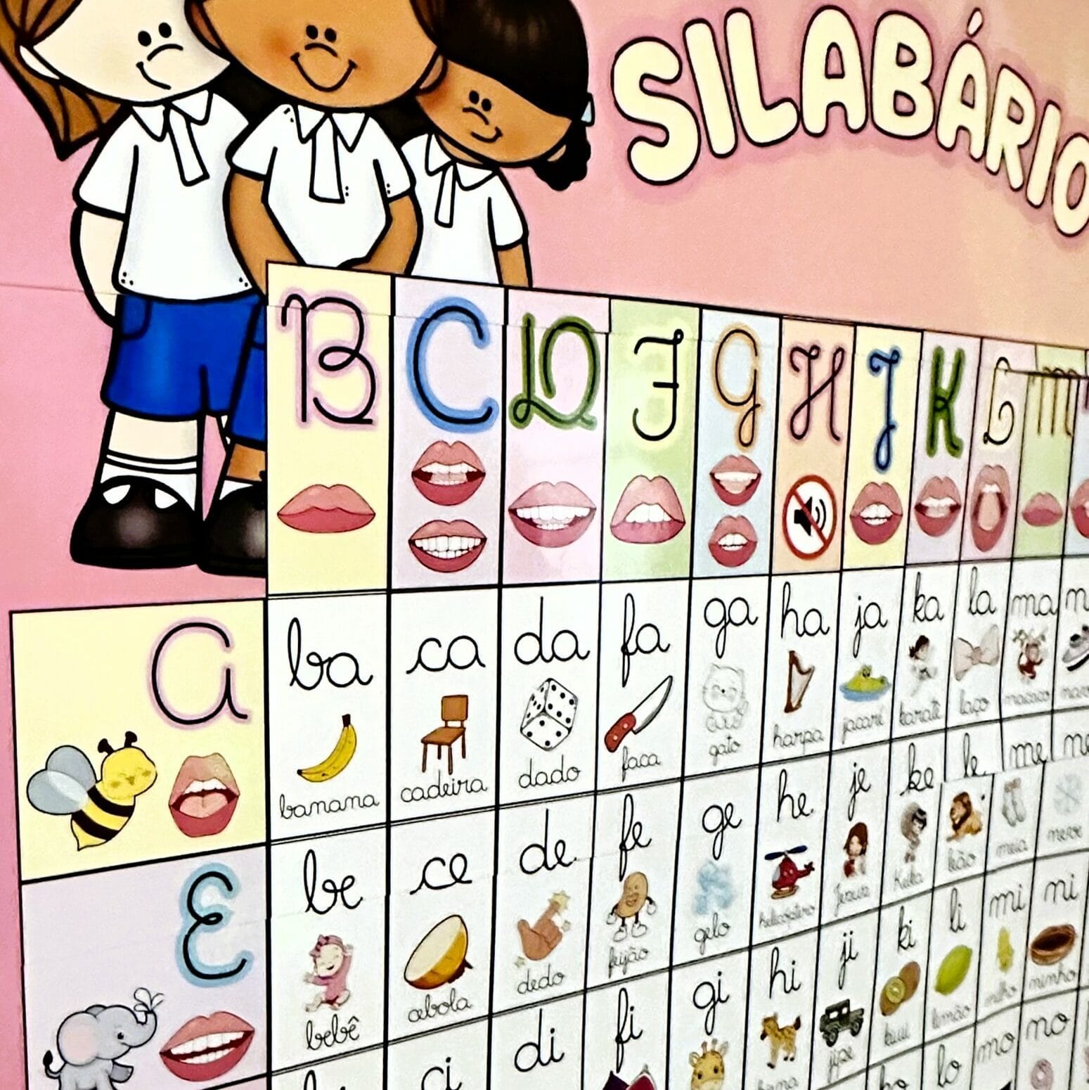 Silabário Cursivo – A4 + Cartaz de Parede - Alfabetização - Pedagogia de Ideias Silabário Cursivo – A4 + Cartaz de Parede - Alfabetização