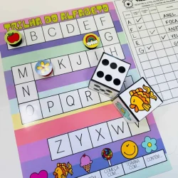 Atividades educativas com letras do alfabeto e jogos para crianças.