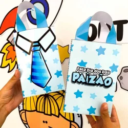 Sacolas de presente com tema de astronauta para o Dia dos Pais.