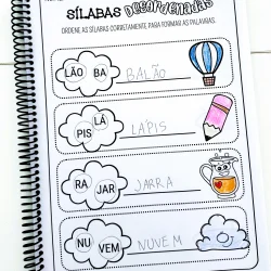Atividades de sílabas descompostas para formação de palavras.
