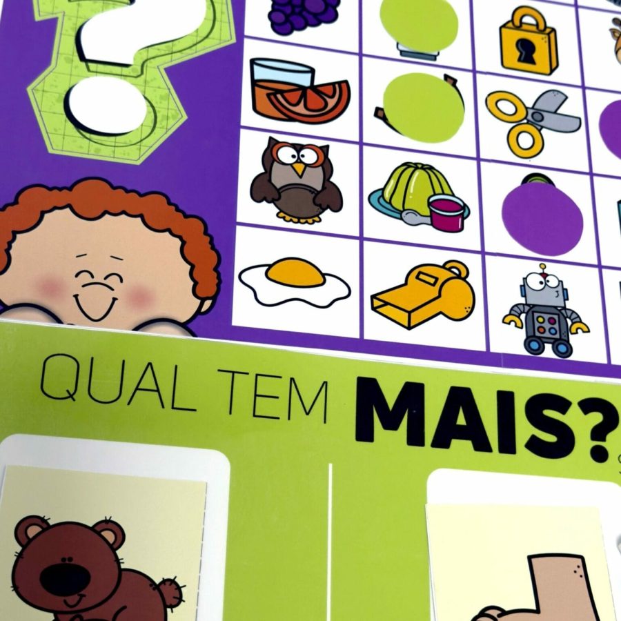 Jogo "Qual Tem Mais?" - Consciência Fonológica - Pedagogia de Ideias Jogo "Qual Tem Mais?" - Consciência Fonológica