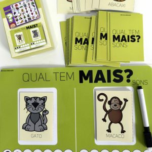 Jogo "Qual Tem Mais?" - Consciência Fonológica - Pedagogia de Ideias Jogo "Qual Tem Mais?" - Consciência Fonológica