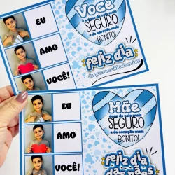 Cartão de Dia dos Pais com foto de criança e mensagem de amor.