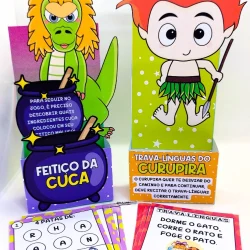 Imagem de jogo do folclore com Curupira e Feitico da Cuca para crianças.