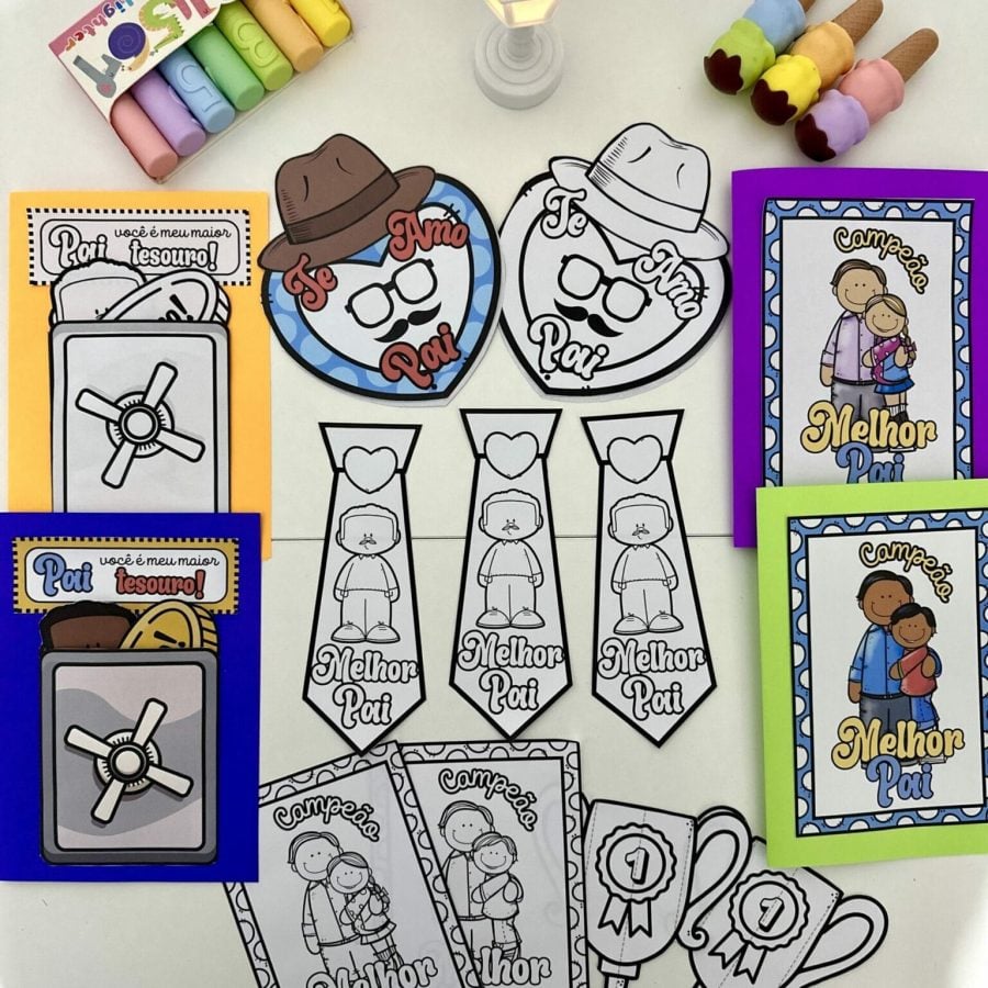 Kit de Cartões para o Dia dos Pais - Dia dos Pais - Pedagogia de Ideias Kit de Cartões para o Dia dos Pais - Dia dos Pais