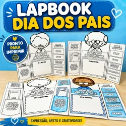 Material educativo de Lapbook Dia dos Pais com atividades para crianças.