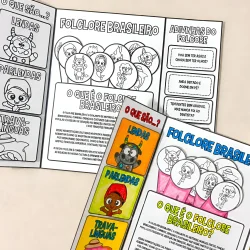 Material didático sobre folclore brasileiro para atividades educativas.