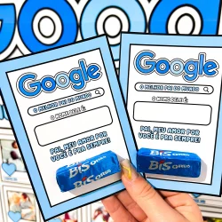 Cartões do Google com mensagem de Dia dos Pais e chocolate Bis Oreo.