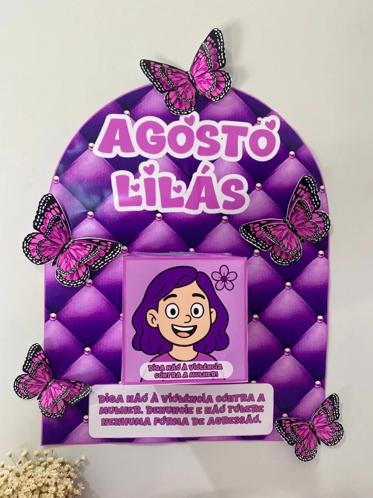 Kit Escolar Agosto Lilás com Painel — foto 7