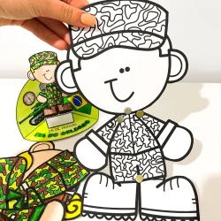 Atividade de colorir com tema de soldado para o Dia do Soldado.