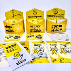 Caixinha do Desabafo Setembro Amarelo com mensagens de apoio e conscientização.