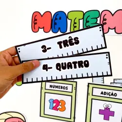 Atividades de matemática com números e adição para crianças pequenas.