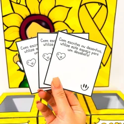 Cartões de incentivo com mensagens positivas para saúde mental.