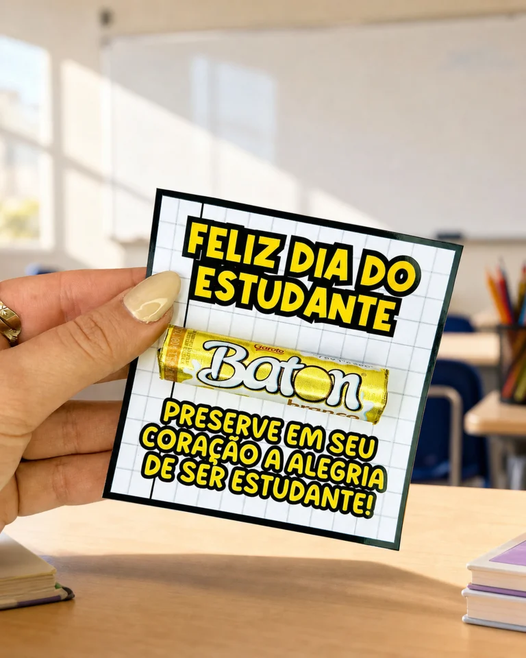 Kit Cartão e Porta-Lápis Dia do Estudante — foto 3