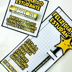 Cartão e Porta-Lápis - Dia do Estudante - Dia do Estudante