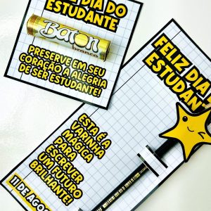 Cartão e Porta-Lápis - Dia do Estudante - Dia do Estudante