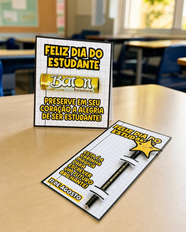 Kit Cartão e Porta-Lápis Dia do Estudante — foto 7