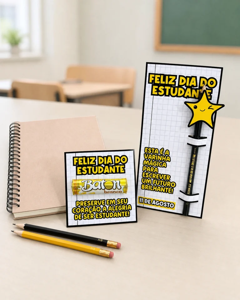 Kit Cartão e Porta-Lápis Dia do Estudante — foto 8
