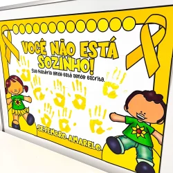 Cartaz de conscientização sobre o Setembro Amarelo e prevenção ao suicídio.