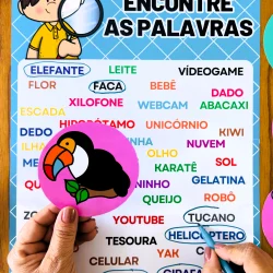 Imagem de jogo de palavras com tema pedagógico para crianças.