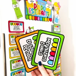 Cartas de jogo com mensagens positivas para estudantes.