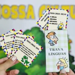 Trava-línguas educativos para crianças do Kit Folclore Brasileiro.