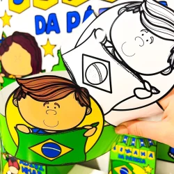 Material educativo da Semana da Pátria com desenhos de crianças brasileiras.