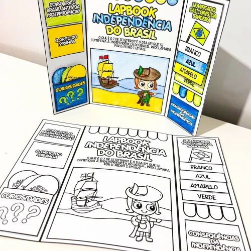 Lapbook da Independência do Brasil com atividades educativas para crianças.