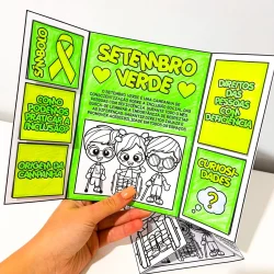 Material educativo sobre Setembro Verde e direitos das pessoas com deficiência.