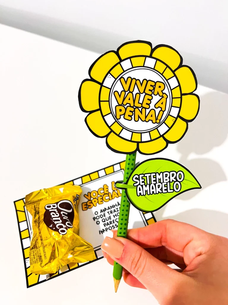 Lembrancinha Lápis Girassol Setembro Amarelo — foto 2