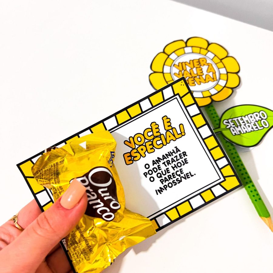 Lembrancinha Lápis Girassol – Setembro Amarelo Lembrancinha Lápis Girassol – Setembro Amarelo