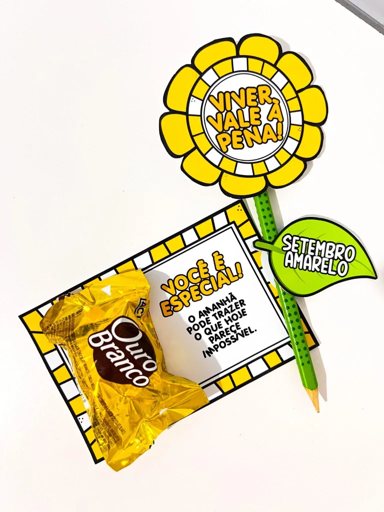 Lembrancinha Lápis Girassol Setembro Amarelo — foto 1