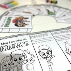 Livro infantil do folclore com personagens tradicionais brasileiros.