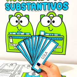 Mochilas ilustradas com substantivos para ensino infantil.