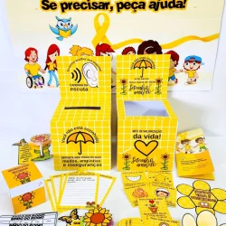 Material educativo sobre Setembro Amarelo para conscientização e prevenção do suicídio.