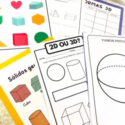 Atividades de sólidos geométricos para crianças e estudantes.