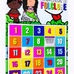 Painel interativo com trava-línguas do folclore para crianças.