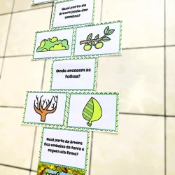 Atividades de reconhecimento de árvores para crianças.