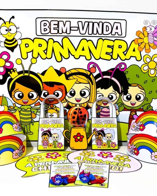 Kit Primavera - Painel e Lembrancinhas - Primavera