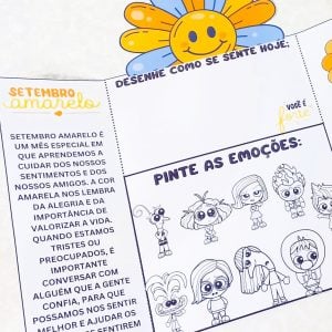 Lapbook Setembro Amarelo - Emoções Lapbook Setembro Amarelo - Emoções
