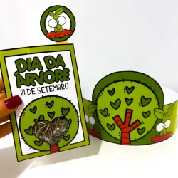 Lembrancinha de papel com tema de árvore para o Dia da Árvore.