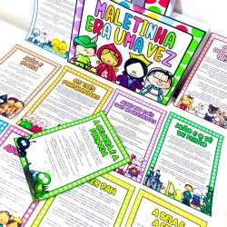Material educativo infantil com atividades e histórias para crianças.
