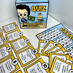 Jogo de perguntas sobre a Independência do Brasil para educação.