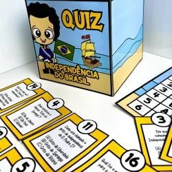 Jogo de tabuleiro educativo sobre a Independência do Brasil.