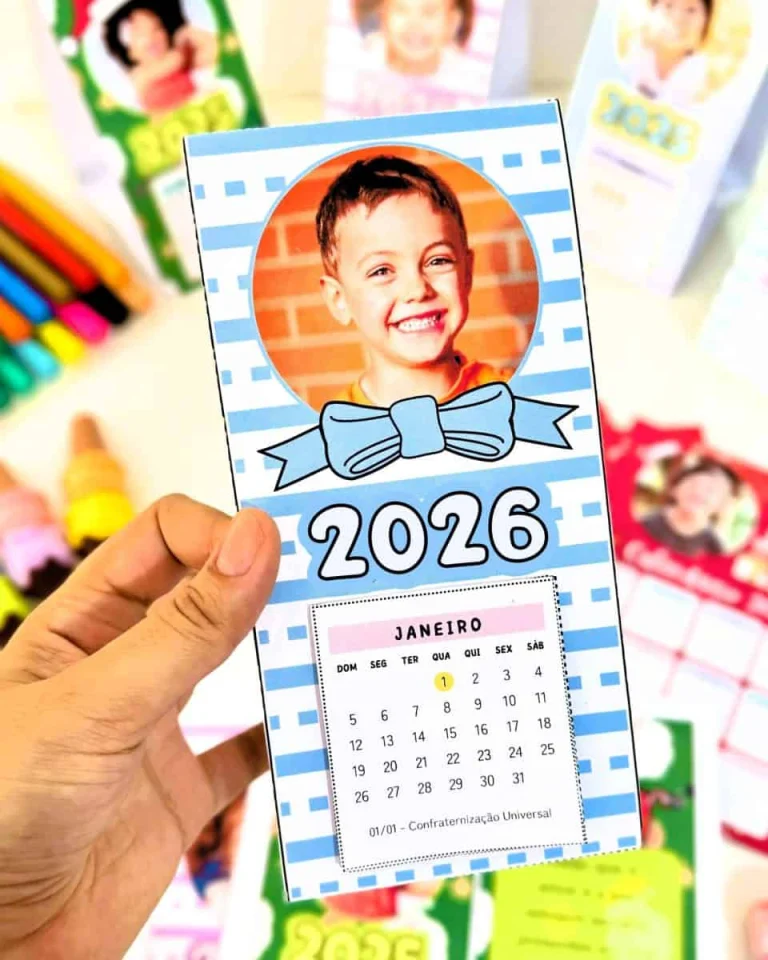 Calendário de Mesa Festivo Personalizável 2026 — foto 3