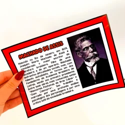 Imagem de Machado de Assis, escritor brasileiro, em destaque na ficha biográfica.