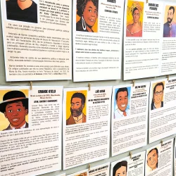 Fichas educativas de personalidades negras brasileiras para educação.
